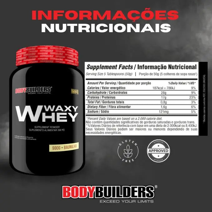 Whey Protein Waxy Whey Pot 900g + Power Creatine 100G + Cocktail Shaker-Bodybuilders Gym Bodybuilding Kit