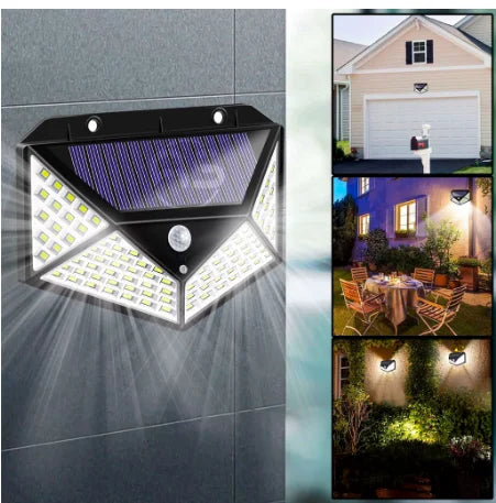 Luminária Solar de Parede 100 LEDs com Sensor de Movimento Lumimax