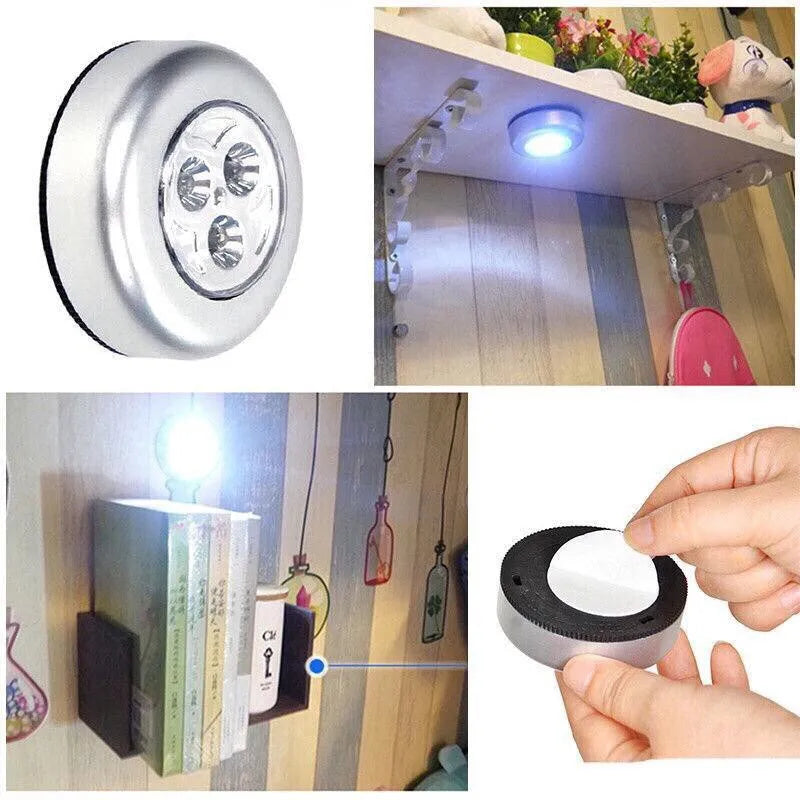 Lâmpada sem fio com 3 LEDs para armário/cozinha/luz noturna