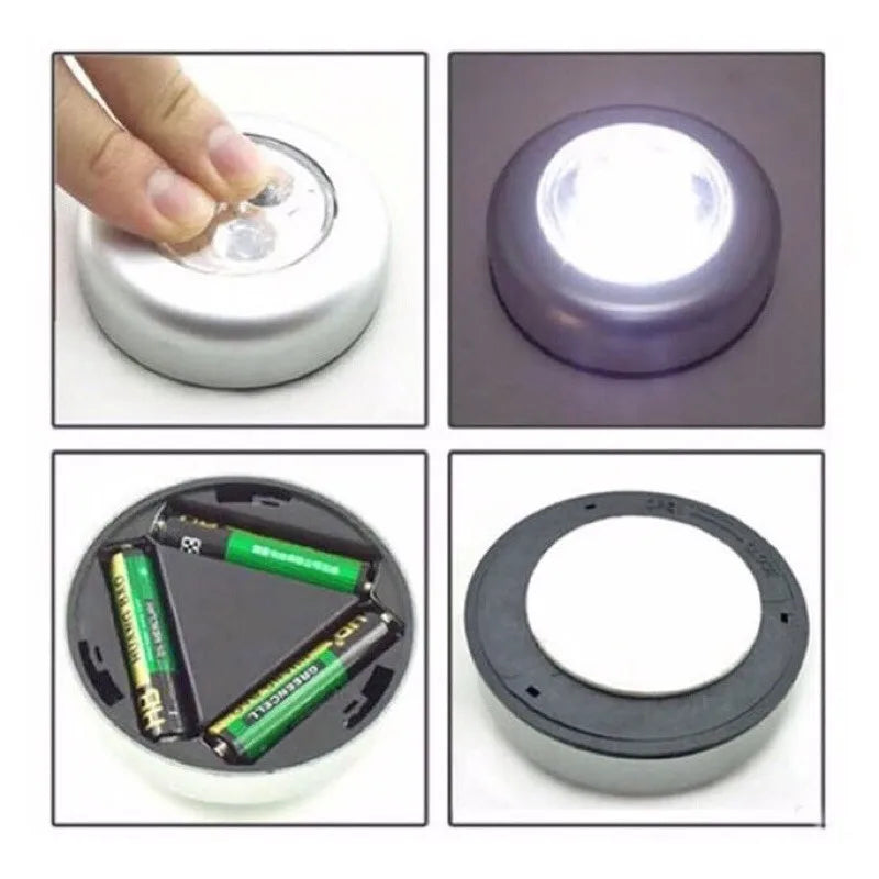 Lâmpada sem fio com 3 LEDs para armário/cozinha/luz noturna