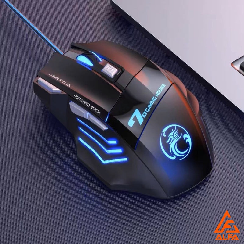 Mouse Gamer Laser Led Usb 7 Botões Profissional